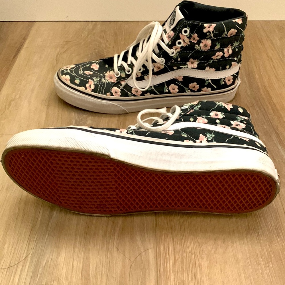 Vans flower print high tops size 8.5
